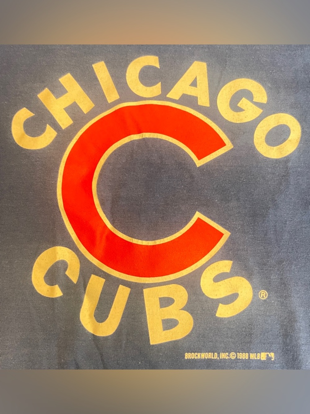 Vintage 1988 Chicago Cubs T-Shirt Brockworld MLB Size Large Velva Sheen Made USA